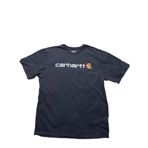 Carhartt Mens Graphic T-Shirt Black White Crew Neck Spell Out Loose Fit Tall XLT